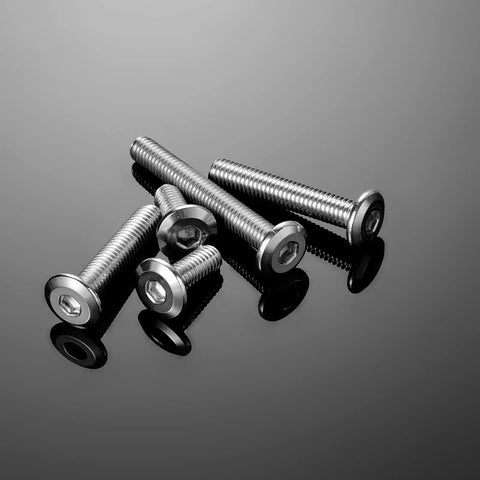 Top Notch M6 X 115mm Countersunk Bolts Flat Head Hex Socket Cap Screws With Included Allen Wrench 304 Stainless Steel on reflective surface.