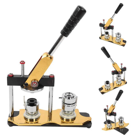 25 Millimeter Button Making Press With Grippy Handle And Smooth Rotary Action Including Three Durable Aluminum Molds Plus One Thousand Pieces Hardware Bundle Zero Hassle Setup Ready To Roll Right Out Of The Box