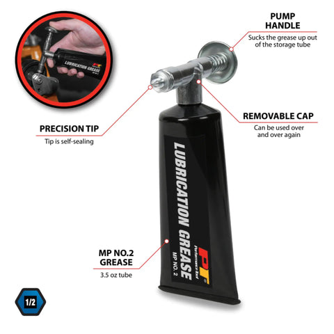 Precision Point Grease Gun for Tight Spaces and Bearings, Vacuum Powered for Mess Free Lubing, 3.5 oz Cartridge