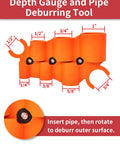 Vorhixa 12-piece orange depth gauge and pipe deburring tool set with 5 blades for PEX pipes, front view