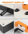 Heavy Duty Multifunctional Wire Puller Handheld Tugger Tool, metal handle and connector detail, side view, 11.8x6.8x3.1in