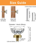 Size guide for Gold Crystal Cabinet Knobs 8 Pack With Round Flower Design For Dresser, Cupboard, Closet And Drawers