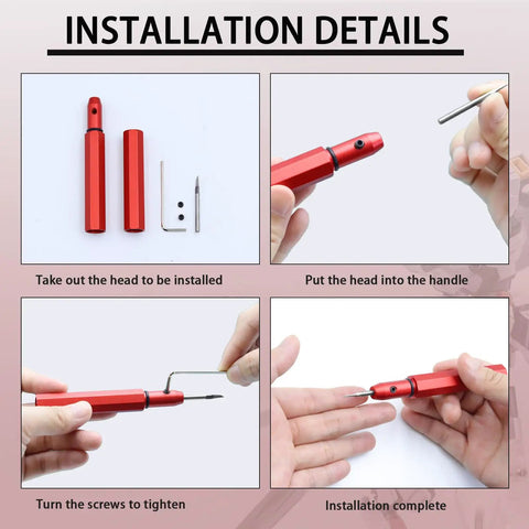 Installation details for the Total Game Changer Scale Model Scribing Tool With Razor Sharp Tungsten Steel Chisel.