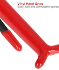 Four Pack Beefy Heavy Duty Toggle Latch Clamps Self Locking Adjustable, showing red vinyl hand grips for comfort and ease.