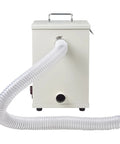 Badass 1000W Dental Vacuum Dust Extractor Packing Killer Suction Clears Shop Dust In Record Time Lab Dust Collector Machine With Smooth Speed Toggle Rig For Clinics, rear view showing connected hose.