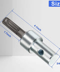 Heavy Duty 3/4 Inch Garden Earth Auger Drill Adapter With 2 Slot Shank in hardened steel showing detailed size dimensions