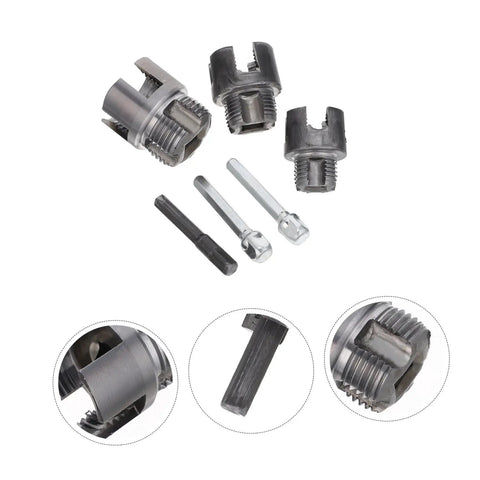Ciieeo 3 Piece Pipe Threader Kit For Pvc Plumbing showing interchangeable die heads and threaded pipe cutters.