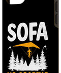 Hang Glider Pilot Phone Case For 15 Plus With Sofa No Soaring Design featuring trees and silhouette of glider in black