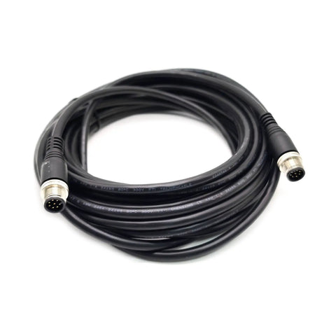 Heavy Duty M12 8 Pin Male To Male Connector Cable A Coding Straight Double Male IP67 Waterproof Fieldbus Sensor Cable 1 Meter AWG24 60V 4A