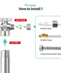Installation guide for Built Tough Lead Free Brass Quick Twist Angle Shut Off Valve Two Pack with 1/2 inch NPT and 3/8 inch compression.