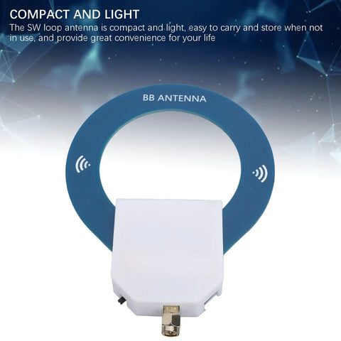 Portable Shortwave Loop Antenna With Adjustable Gain For 9.9kHz To 181MHz Rotatable AM FM SW Reception Plug And Play Easy Install