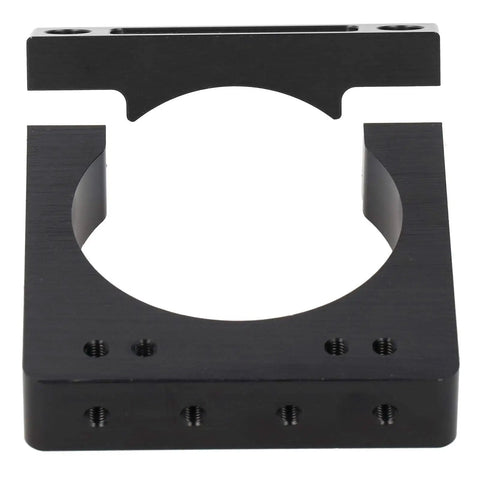 Beefy Aluminum 71mm Shaft Spindle Motor Clamp Mount Bracket With M5 Nut Connector for CNC Routers showing aluminum build