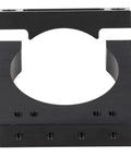 Premium Cast Aluminum Spindle Motor Mount Bracket Clamp Fits 71mm CNC Spindle Fixture showing black anodized finish and mounting holes.
