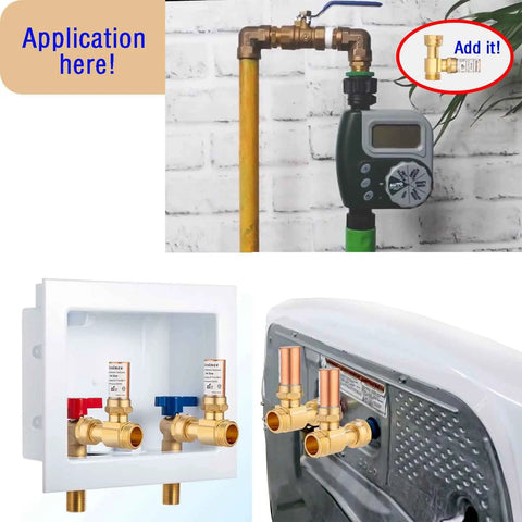 Water Hammer Arrestor For Washing Machine Three Quarter Inch Thread Copper Chamber Brass Body Low Lead Plumbing Fitting installation