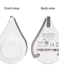Front and back view of Zigbee Water Leak Sensor With Dripping Detection, 120dB Alarm, App Alerts, Hassle Free Setup, And Home Assistant Support.