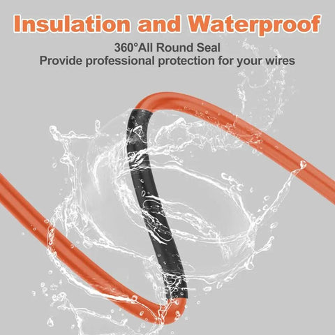 420 Pieces Heat Shrink Tube Kit With Seven Sizes Dual Wall Glue Lined 3 To 1 Ratio Precut 1.77 Inch And 3.54 Inch Lengths Waterproof Insulation shown with water-resistant properties.