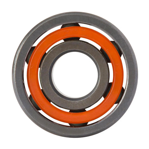 Premium 6 Ball Skateboard Bearings For Pro Riders, featuring orange outer ring and gray balls for smooth performance.
