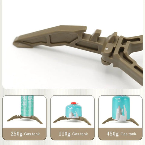 Durable Camping Cookware Canister Stand With Upgraded Nylon Build Nonslip Base Folding Stove Support