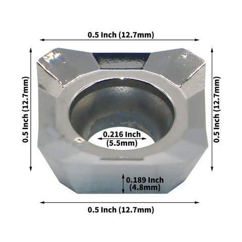 Close-up of SEHT1204 carbide insert from 2 Inch Face Milling Cutter Bundle For Aluminum KM12 50mm CNC End Mill Holder With R8-FMB22 Shank