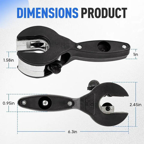 Ratcheting Tubing Cutter Pro Grade Workhorse Adjustable Tube Cutter Tool with dimensions for copper PVC brass aluminum tubing