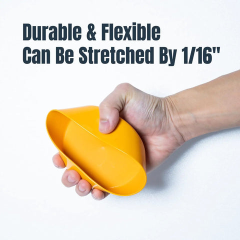 Heavy Duty Flex Four Inch Dust Collection End Caps Seal Outer Diameter Pvc Pipe Covers For Woodworking Shop Vacuum Systems Two Pack in hand.