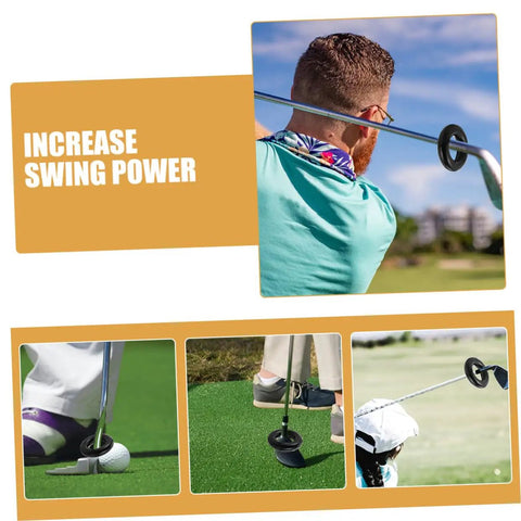 Two Pack Weighted Golf Swing Trainer Rings For Practice And Warm Up Build Muscle Memory Improve Stability And Boost Swing Strength With This Golf Training Aid Kit used on club during practice.