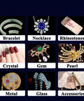 Rock Solid Jewelry Glue For Crystals And Rhinestones Instant Bond Adhesive For DIY Jewelry Making, collage of bracelets, necklaces, and gems.