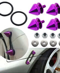 Spike JDM Style Quick Release Fasteners For Bumpers Trunk Lids And Fenders Purple Aluminum 6061 T6 Built For Easy Removal And Frequent Access A Dope Lightweight Car Mod