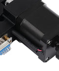 Close-up of 360 Degree Electric Optical Rotating Platform's motor showing connector and wiring for precision machining