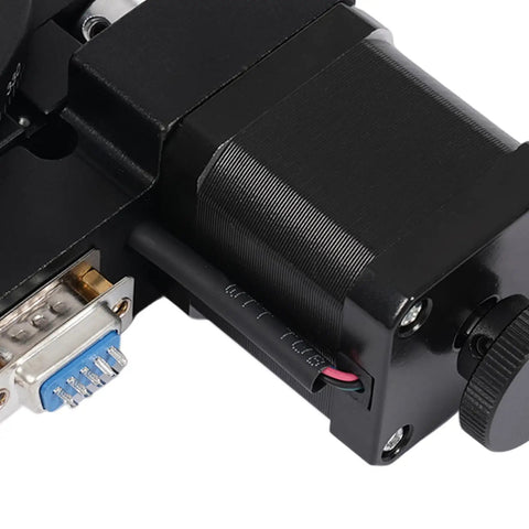 Close-up of a Motorized Rotation Stage With High Precision Worm Gear Portable Rotating Table 25 Degrees Per Second