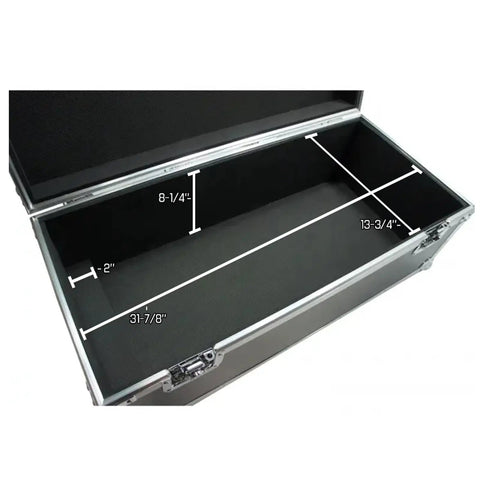 Inside view of Midsize Drum Hardware Case Heavy Duty Hard Shell Utility Tote showing dimensions and padded interior.