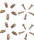 Cabinet Hinge Repair Kit 6x14mm For Kitchen Cupboards With 50 Sets And Rugged Metal Screws, inserts and screws