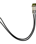 Universal 12V Amber Indicator Light Pack with Half Inch Mounting Diameter, Long Life Non Replaceable Bulb, 5 Pack, shown with wires