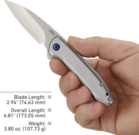 Heavy Duty Assisted Folding Knife With Slick Flipper, Smooth Ikbs Pivot, Razor Sharp High Carbon Steel Blade, Tight Frame Lock, Rugged Grey Handle, Tough As Nails EDC Everyday Carry Gear held in hand