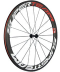 Carbon Road Wheelset 50mm Clincher 700c With White And Red Decal 3K Finish Shimano 8 9 10 11 Speed Compatible V Brake Road Wheelset