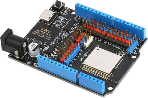 ESP32 Max Development Board USB C WiFi Bluetooth MicroPython Arduino Compatible IoT Smart Home Robotics Coding Kit For Teens And Makers Hands On Mini PC Game Console Module, black PCB with USB-C and pin headers