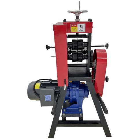 Beast Of A Wire Stripping Machine 220V 4KW With 1440 RPM Rip Through Scrap Copper Cables Fast Strips Rubber And Plastic Insulation From Single And Multi Core Conductors IP54 Rated Dual Roller Blade System, front view