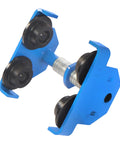 Manual Beam Pushing Trolley Up To 2200 Lbs 1 Ton For I-Beam Rails, Alloy Steel, blue double track roller, adjustable view