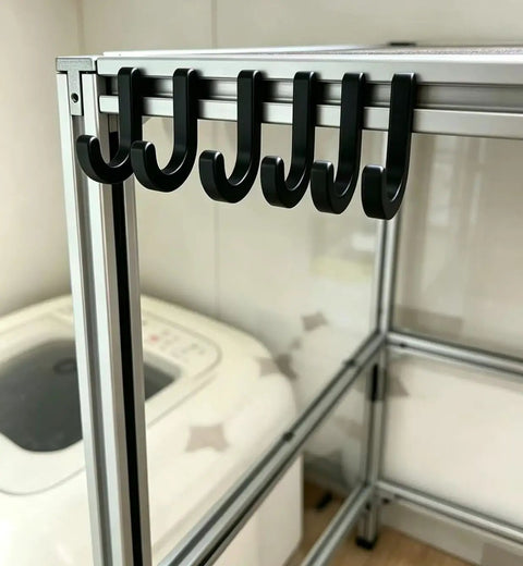 20Pcs 2020 Series T Slot Aluminum Profile Hooks for 6mm Euro Standard Extrusion Black Hanging Rails for 3D Printers CNC DIY No Tools Quick Lock In Place on aluminum frame