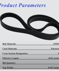 Heavy Duty Auceramic Serpentine Drive Belt Fits Honda CR-V 2.4L and Acura Tsx 2004 2009 shown with specs and material details.