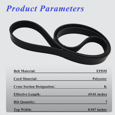 Heavy Duty Auceramic Serpentine Drive Belt Fits Honda CR-V 2.4L and Acura Tsx 2004 2009 shown with specs and material details.