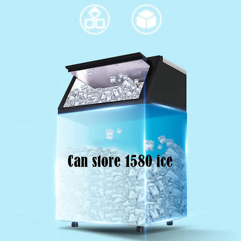 Countertop Ice Maker Machine Offering Stress Free Usage And Rapid Freeze Action For Home Bars Or Work Lounges featuring ice storage capacity of 1580.