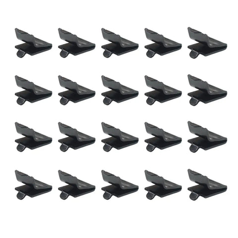 Adjustable Heavy Duty Steel Pilaster Shelf Clips, Quick No Sweat Snap Install Brackets For Wood And Metal Storage Systems, Rock Solid Matte Black 23 Gauge Pack Of 20 in black with sturdy design.