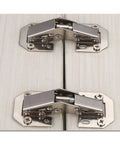 4 Piece DIY Cabinet Hinge Set For Face Frame Cabinets, 90 Degree Soft Close Hydraulic Door Hinges, mounted on wooden door.