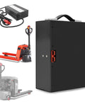 High Capacity 48 Volt Lithium Battery For Electric Forklift And Pallet Jack With Portable Handle, rugged design for heavy-duty use.