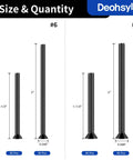 Diagram of All In One Flat Head Phillips Machine Screw Kit For Electrical Outlets And Switches, 126 Pieces Stainless Steel Long Screws in sizes 6 and 8.