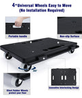 Heavy Duty Snap Together Furniture Dollies 2 Pack 500 Lb Rolling Carts With Quick Lock Wheels Anti Slip Platform features portable handle and non-slip surface.