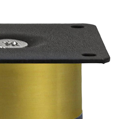 Close-up of gold tone base of Stainless Steel Sofa Legs 4 Piece Set With Mounting Plates And Screws Non Slip Floor Protectors Aureate 5x3cm