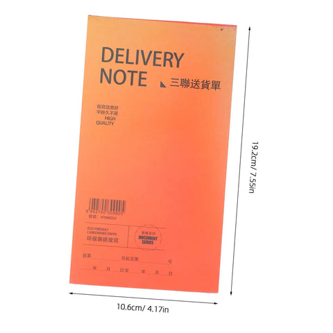 Carbonless Receipt Book 3 Part Duplicate Paper Invoice Pad For Small Business Easy Record Keeping Of Customer Transactions And Home Based Biz Supplies, orange 19.2cm x 10.6cm delivery note