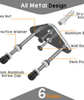 Diagram of Dope Aluminum Skateboard Wall Mount Hanger With Two Screw Holes showing aluminum base, deck post, screws, and anchors
